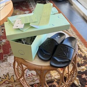 Off-White Black Logo Slide Sandals
